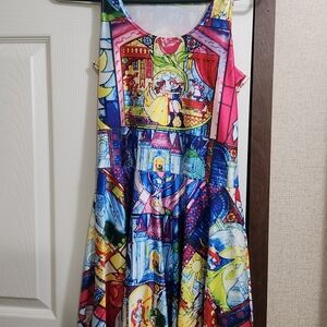 Colorful Stained Glass Print Dress